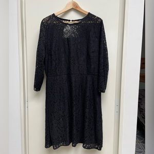 Loft 12 black lace dress new with tag, 3/4 sleeve, lined